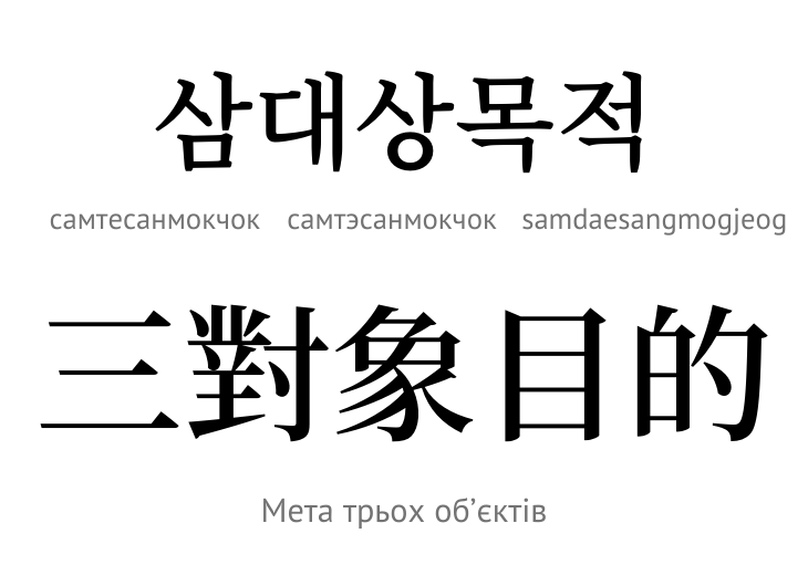 Мета трьох об’єктів (ієрогліф)